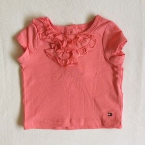 tommy hilfiger coral ruffle top 0-3 months baby girl
